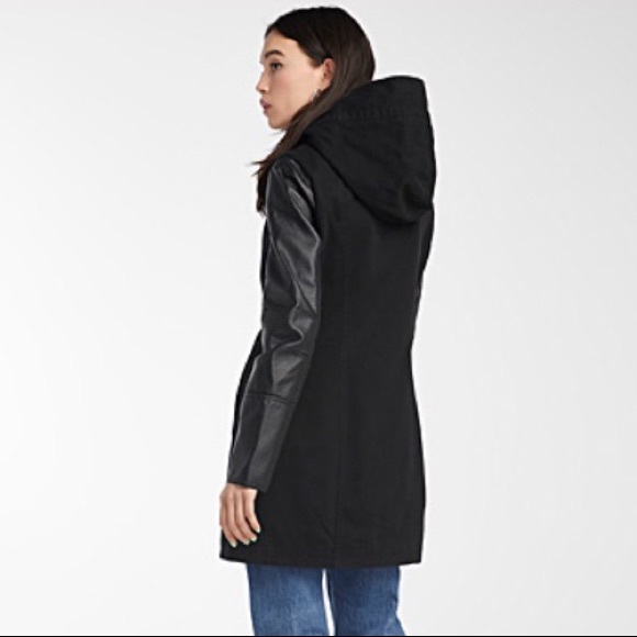 twik Jackets & Blazers - Faux-leather sleeved coat from Simons. Size large.